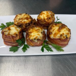 Stuffed Mushrooms wrapped in Bacon